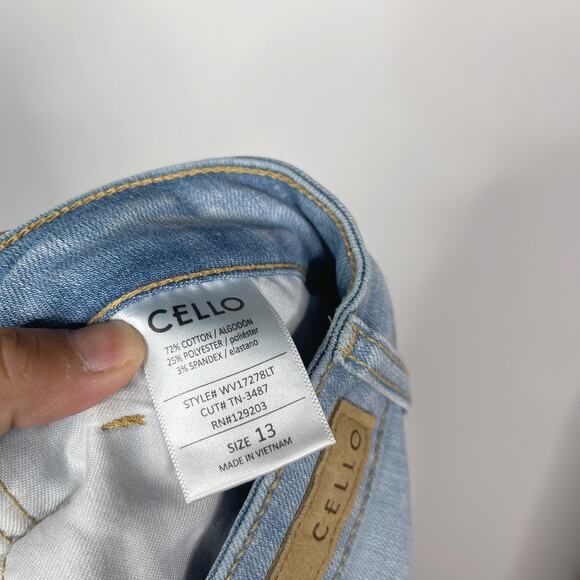 Cello Juniors 13 Blue Cotton Stretch Ripped Skinny Jeans Medium Wash Distressed - Picture 11 of 12